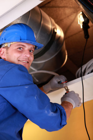 Electrician at work