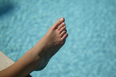 Relaxing by the pool