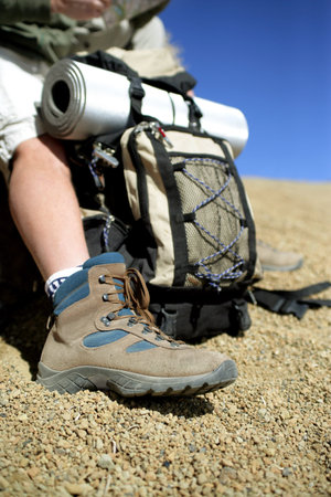 Hiker taking a break
