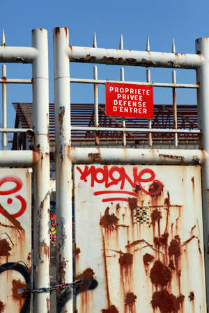 Private property protected by a gateの写真素材