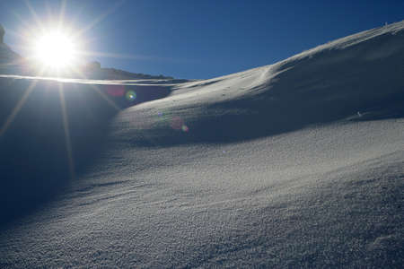 Sunny snowscapeの写真素材