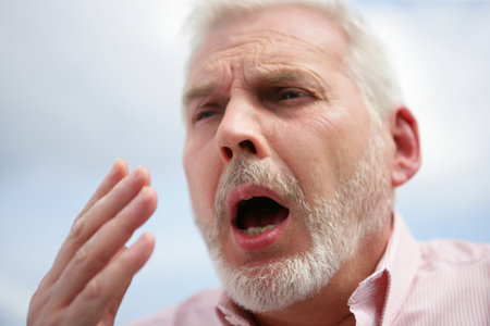 Senior man shocked