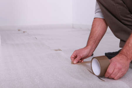 Man fitting linoの写真素材