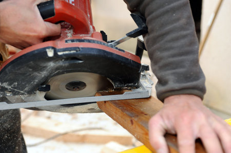 Man using a circular saw