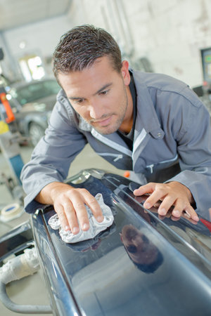 Polishing a car