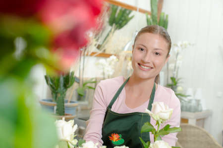 Smiling floristの写真素材