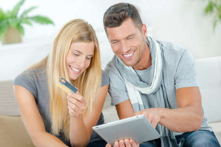 Spending their money on-lineの写真素材