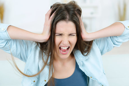 Stressed woman has had enouh
