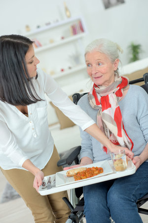 Carer has prepared a mealの写真素材