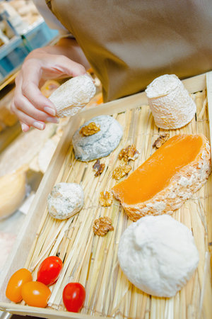 Selection of posh cheeses