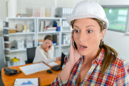 Shocked female architectの写真素材