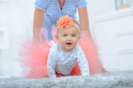 Little girl dressed in a tutuの写真素材
