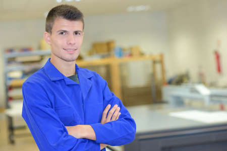 Portrait of young male workerの写真素材