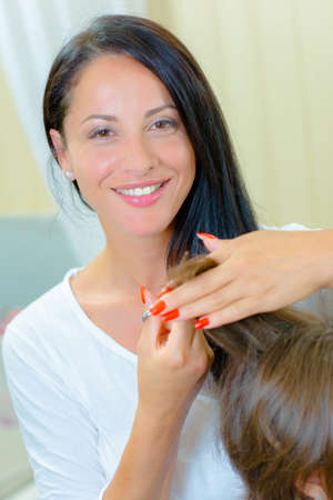 Hairdresser at workの写真素材