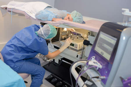prepping a patientの写真素材