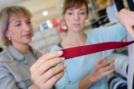 customer in haberdashery shopの写真素材