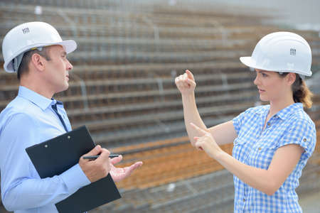 administrative workers having an argumentの写真素材