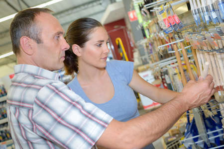 shopping in hardware storeの写真素材