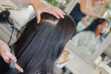 woman in salonの写真素材