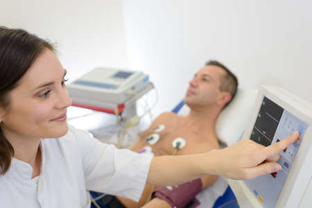 having cardiovascular examinationの写真素材