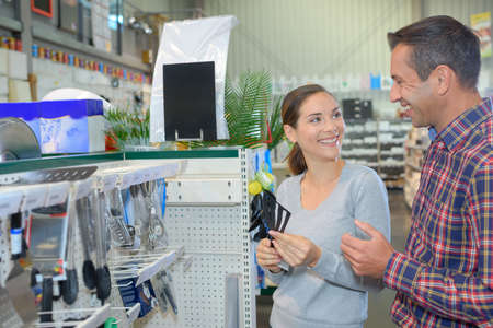 shopping in the hardware storeの写真素材