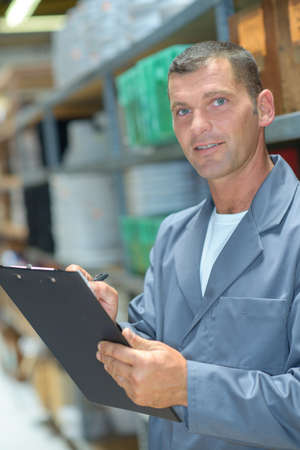 worker in the warehouseの写真素材