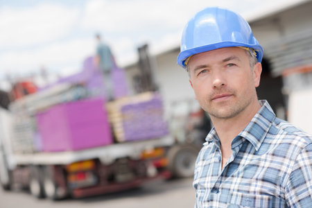 Portrait of man on contruction site