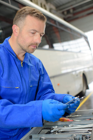 Mechanic choosing toolの写真素材