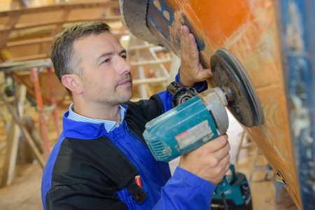 using power sanderの写真素材