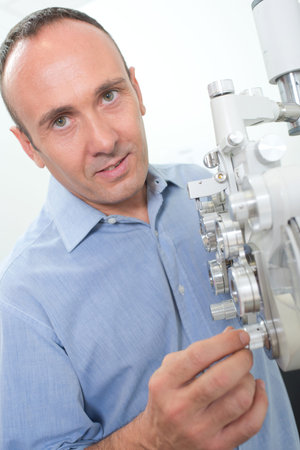 adjusting the phoropter knob