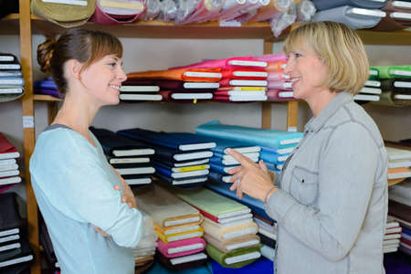 inside a textile shopの写真素材