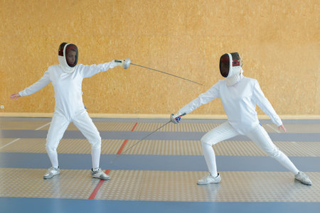 fencers doing the drill