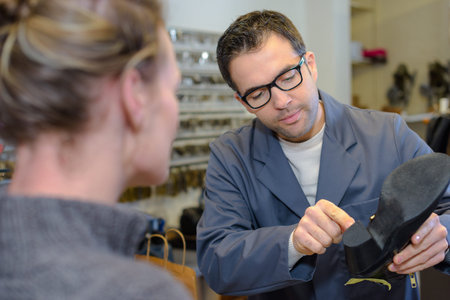 explaining the procedure of shoe repair