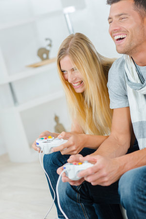 Couple playing video games