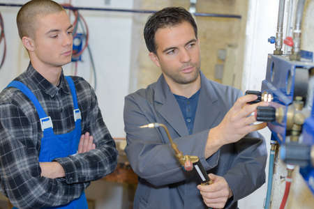 fixing the valvesの写真素材