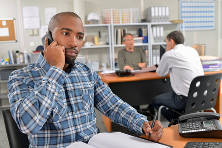 man on the phone in office