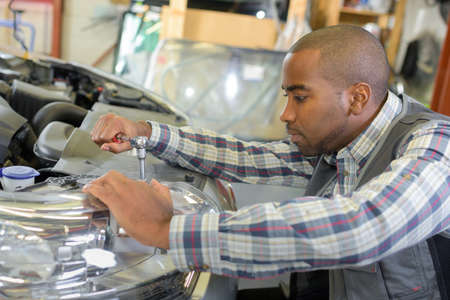 Man using ratchetの写真素材