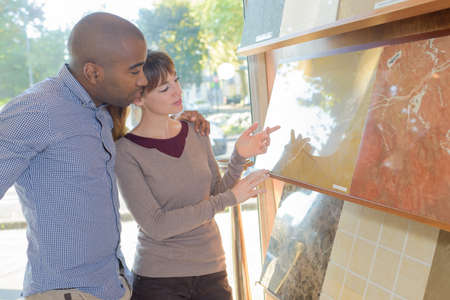 display of tilesの写真素材