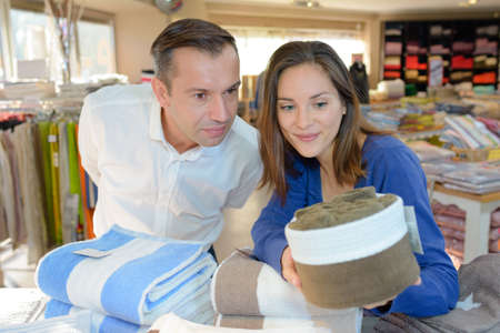 inside a towel shopの写真素材