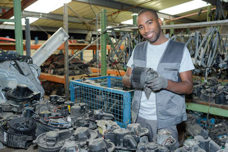 automotive parts in the garageの写真素材