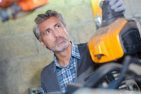 mechanic checking the product