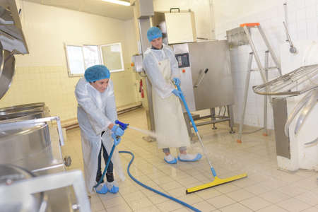 disinfecting the work areaの写真素材