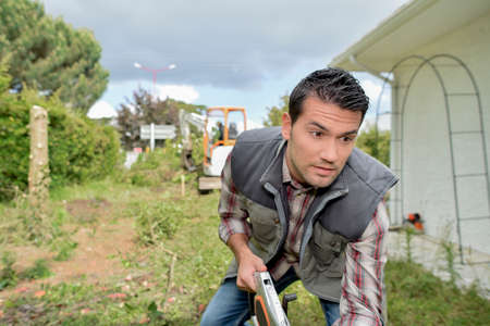 Gardener at workの写真素材