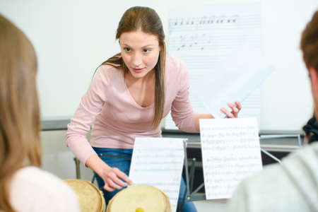 Music teacher at workの写真素材