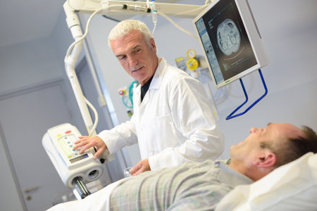 Male patient having xray