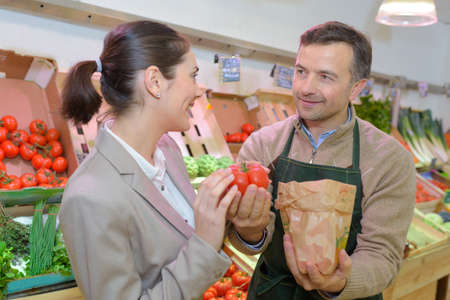 free bell pepper for the customerの写真素材