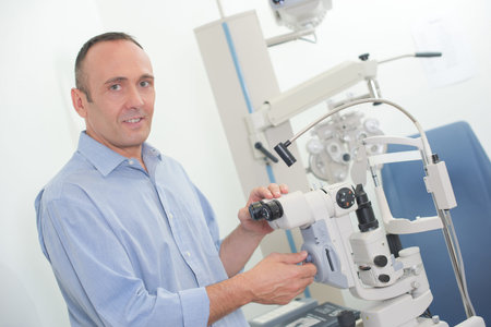 slit lamp and ophtalmologist