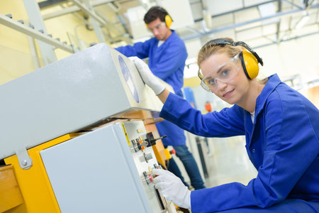 two factory workers