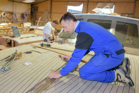 dismantling the boatの写真素材