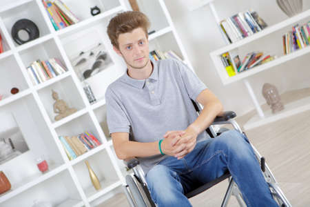 boy in wheelchairの写真素材